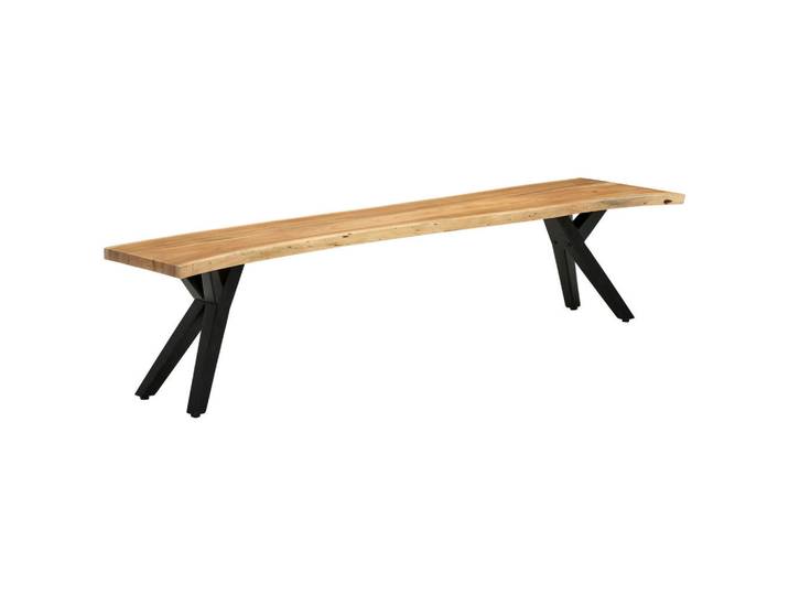 Landscape Sitzbank, Akazie, Holz, Metall, Akazie, massiv, 4-Sitzer, 200x45x40 cm, abwischbar, Esszimmer, Bänke, Sitzbänke
