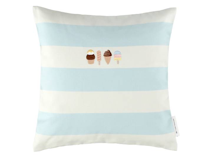 Kissenbezug TOM TAILOR HOME Ice , blau (hellblau), B:40cm H:1cm L:40cm, Polyester, Baumwolle, Polyester, Kissenbezüge, Kissenbezug, maritimes Dessin
