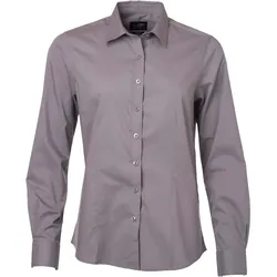 James & Nicholson Damen Popeline Bluse langarm JN677 steel L