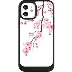 Nivocase Hülle für Apple iPhone 12 Handyhülle NIVOcore Case Schwarz Asien Japan Kirschblüten (Apple iPhone 12), Smartphone Hülle, Schwarz
