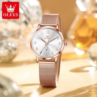 Youfap Market Elegant Rose Gold Digital Waterproof Watch, Simple Bracelet Women's Watch, Luxury Brand Quartz Watch rose White