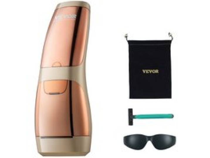 VEVOR Épilateur Lumière Pulsée Refroidissement Glace Saphir Épilateur Laser IPL 3en1 Indolore 17 J avec Mode Automatique/Manuel Épilation Domicile 5 Niveaux d'Intensité pour Corps Visage Femmes Hommes