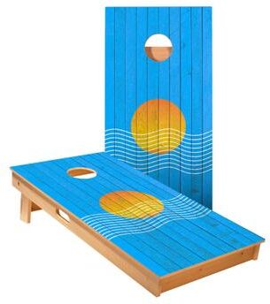 Skip's Garage Sunset Waves Cornhole Boards