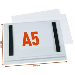 Durable 5er-Pack Plakattasche wasserdicht / magnetisch A5 transparent, 18.7x23.5 cm