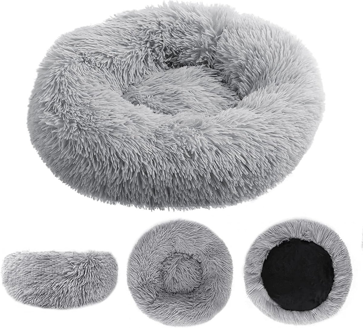 Rond Donut Pluche Katten- en Hondenbed, Wasbaar en Fluffy, 50 x 50 cm