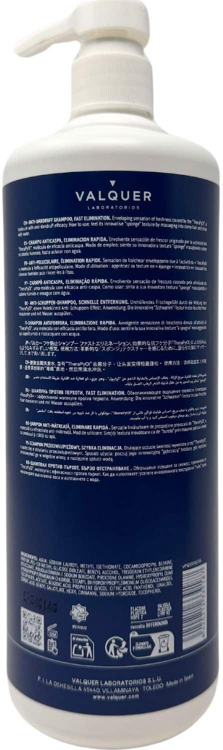 VALQUER Champú Anticaspa Eliminación Rápida 1000 ml