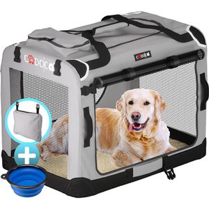CADOCA Tiertransportbox Gr. S, aus Stoff, 50 x 34 x 36cm, faltbar, grau, Tiere bis 8kg