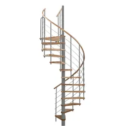 Minka Spindeltreppe Venezia grau Wendeltreppe, 140 cm, Eiche,lackiert