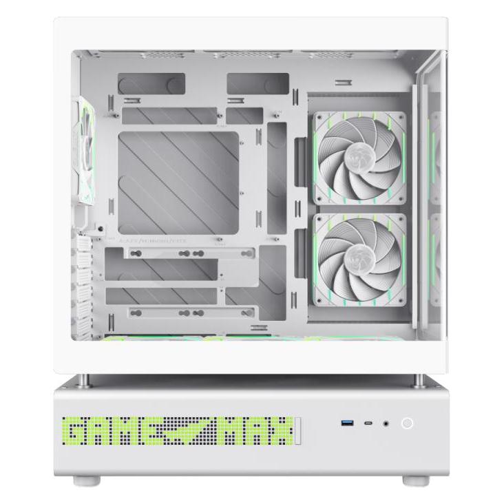 GameMax Boitier Moyen Tour ATX N90 ARGB avec panneaux vitrés (Blanc) (ATX, ITX, Mini-ATX) (1118-3090R0001)
