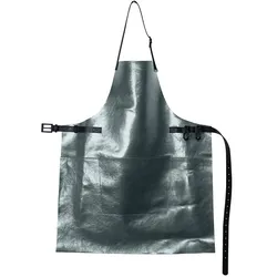 DutchDeluxes, Kochschürze, Leren Schort - BBQ Stijl Metallic Grijs
