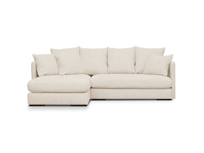 4/5-Sitzer-Ecksofa mit Ecke auf der linken Seite, beige