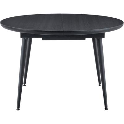 Esstisch DUO COLLECTION "Ausziehtisch Frida", schwarz (wildeiche nachbildung, schwarz, schwarz, wildeiche nachbildung, schwarz), B:120cm H:77cm T:120cm, Tische, Esstisch, 1,20m - 1,60m, Wildeichenoptik, stabiles Metallgestell, bis 100 kg