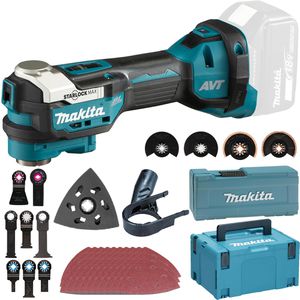 Makita Multifunktionswerkzeug DTM52ZJX2, Akku, 18V, mit Zubehör-Set und Koffer