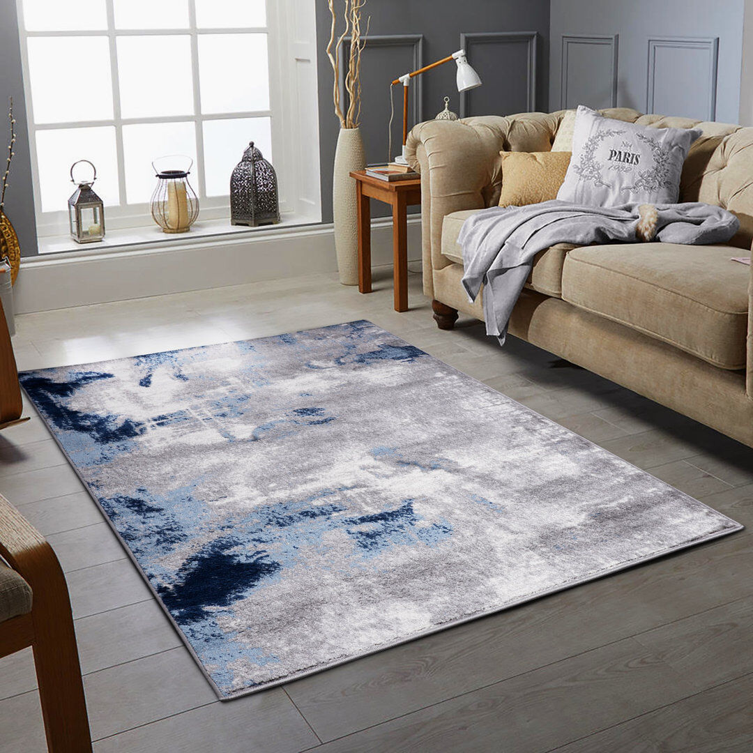 Wade Logan Vanig Abstract Area Rug Navy Rectangle 160 x 230cm