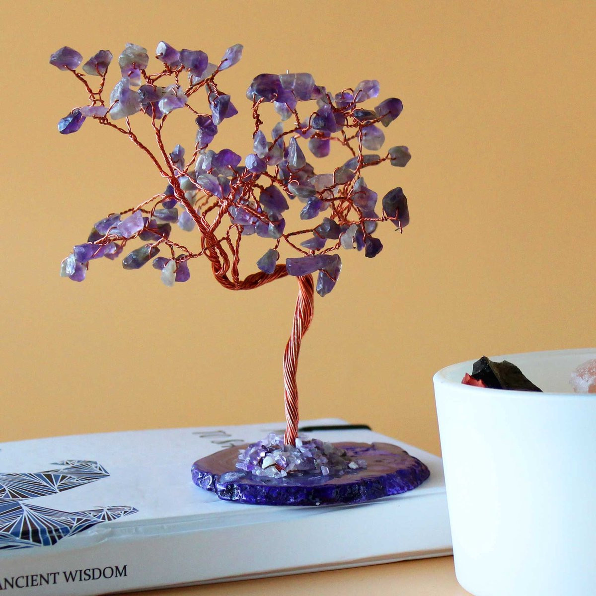 Grote Amethist Edelsteenboom op Agaatbasis