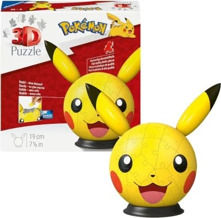 Ravensburger 3D Puzzleball Pokémon Pikachu mit Ohren