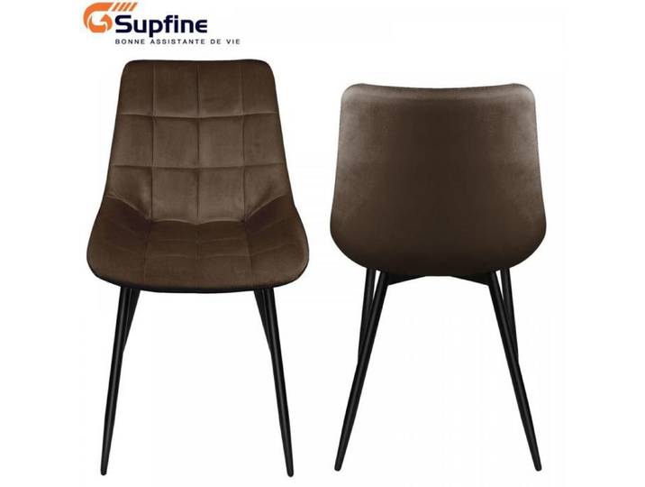 SUPFINE Lot de 2 Chaises de Salle à Manger Scandinave - Chaises de Cuisine - Chaises de Bureau - Chaises de Salon Tissu Velours