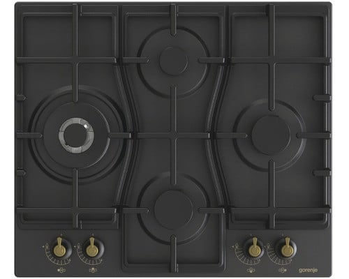 Gorenje GW6D42CLB Gaskookplaat Classico, Zwart, Inbouw, 4 zones, Gietijzer, 60 cm