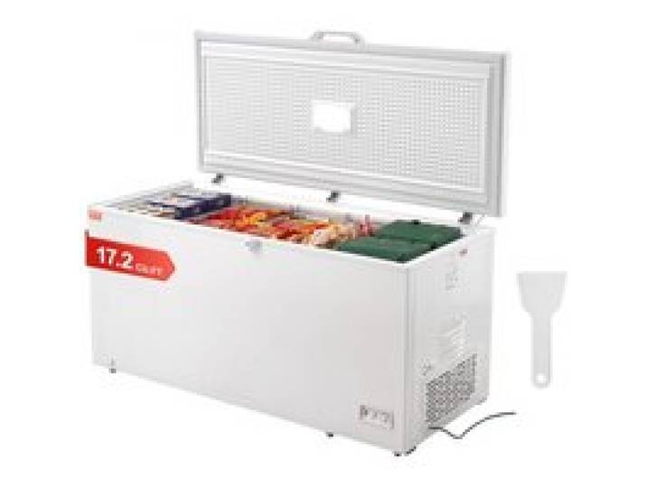 VEVOR Gefriertruhe, 488 L Tiefkühltruhe & 4 Herausnehmbare Körbe, Freistehende Gewerbliche Gefriertruhe mit Offener Tür von Oben & Verschließbarem Deckel, 7-stufig Einstellbare Temperatur