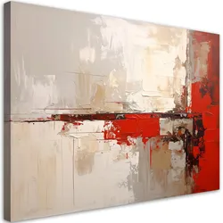 LEINWANDBILD, Beige rote Abstrakt