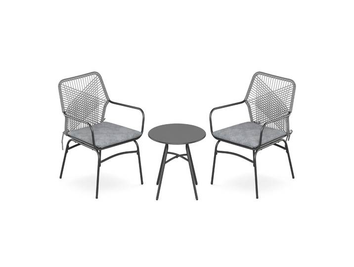 Gartenmöbel Set FERNO 3-teilig grau