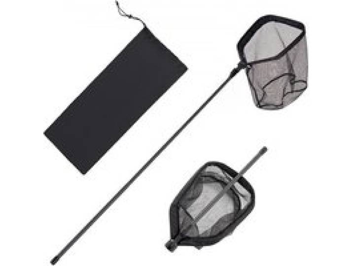 VEVOR Épuisette de Pêche Pliable, Filet de Pêche avec Manche Télescopique, pour Poisson Rivière Étang Bassin Kayak Bateau, Salabre Léger et Portable, en Fibre de Carbone et Nylon Recouvert de PVC