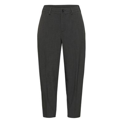 Marlene-Hose KAFFE CURVE "KAFFE Curve Hose KCriella", Damen, Gr. 52, Normalgrößen, grau (dunkelgrau melange), Hosen