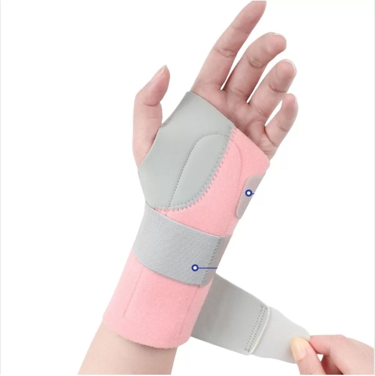 INF Attelle de poignet gauche avec éclisse en aluminium - Support amovible et compression ajustable L Rose