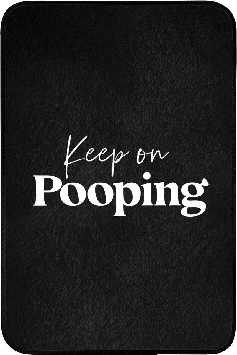 OnlyWow Badmat Keep on pooping - Zwart - 60 x 90 cm