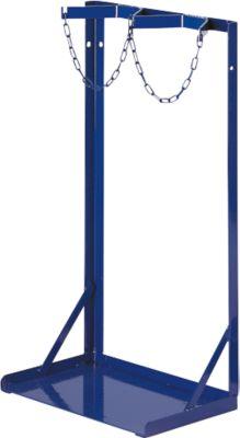 Gasflaschenständer Rollcart Transportsysteme, für 2 Flaschen mit Volumen 40-50 l & Ø 210-250 mm, bis 200 kg, Kettensicherung, Stahl, blau