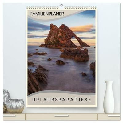 Urlaubsparadiese - Familienplaner (hochwertiger Premium Wandkalender 2027 DIN A2 hoch), Kunstdruck in Hochglanz