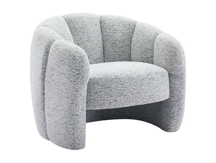 Fauteuil coquillage en tissu chenille gris DELIPO