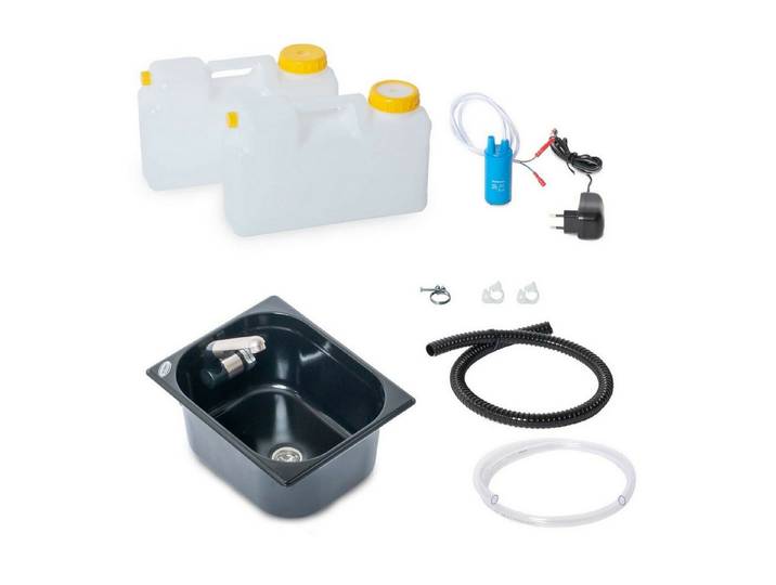 ad-ideen Waschbecken 230V Miniküche Verkaufsstand 325x265x150mm Dunkel Gartenhütte