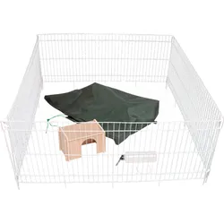 dobar großes Kaninchengehege-Set   ca. 119,5x119,5x52 cm