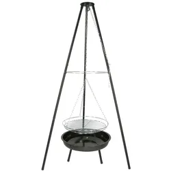 Casativo, Feuerschale, Schwenkgrill mit 50 cm Edelstahl-Grillrost und 52 cm emaillierter Feuerschale