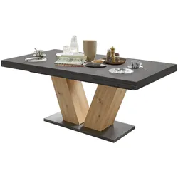 ESSTISCH ausziehbar Elena 180x90x76 Asteiche/Graphit