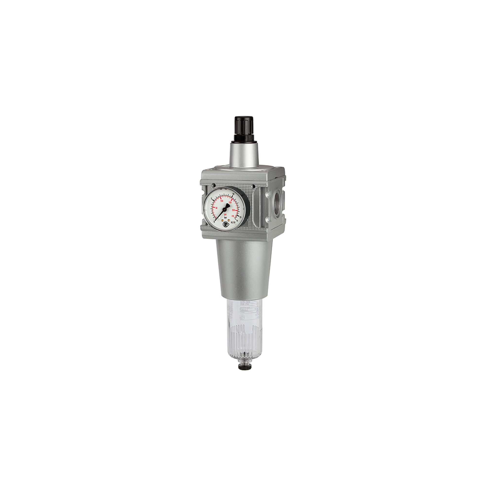 Riegler Filterregler »multifix«, PC-Behälter, BG 5, G 1, 0,5 - 16 bar, HA (C 55-K 16-HA)