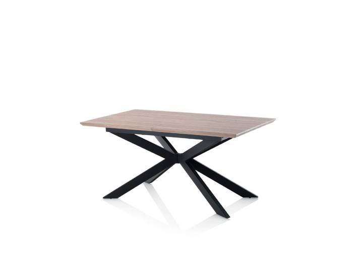 Table extensible en métal et MDF chêne