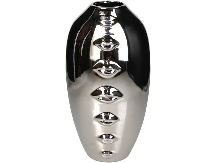 Vase Myko silber Feinsteinzeug D 33 H 33 cm