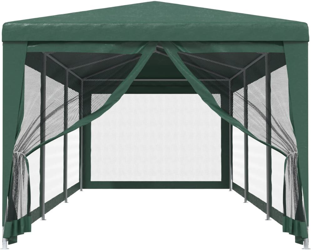 vidaXL Tente de fête avec 8 parois latérales en maille Vert 3x9 m PEHD