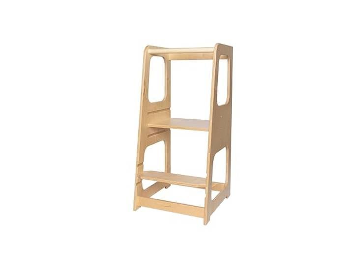 TOYBOX Lernturm für Kinder, Höchste Sicherheit, Montessori Lernturm ab 1 Jahr, Küchenhelfer und Learning Tower (Naturholz)