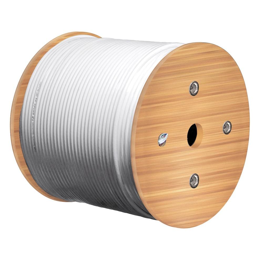 Goobay 120 dB Koax-Antennenkabel, 4x geschirmt, CCS, 500 m, Weiss, 500 m (120 dB, Antennenkabel) (74022)