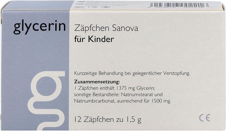 Glycerin Zäpfchen Sanova MP für Kinder 12stk