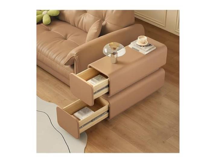 FZL02068LM Ecklager Ultraschmaler Sofa-Sideboard-Beistelltisch aus Holz Leichtes, luxuriöses kleines Sandwich-Sideboard for den Haushalt(Bruin)