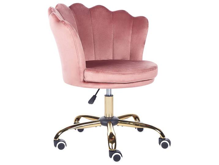 BÜROSTUHL Samtstoff Rosa Monticello