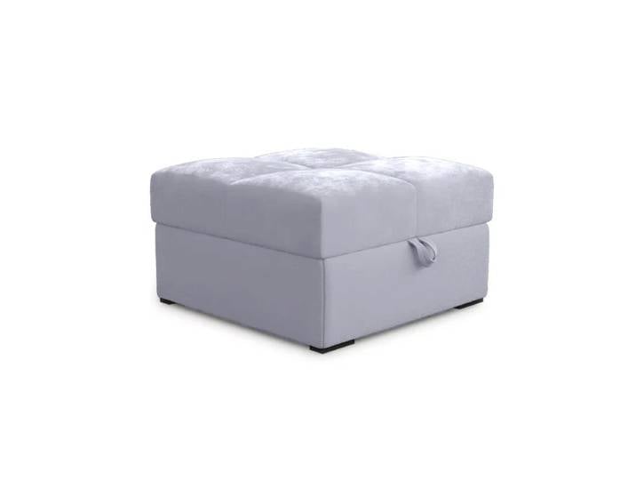 Hellgrauer Hocker ZENOVA mit Stauraum 65x65 cm