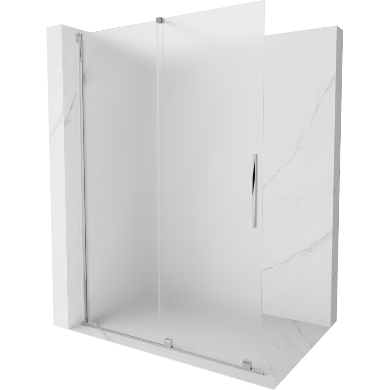 Mexen Velar Duschwand verschiebbar Walk-in 150 x 200 cm, satiniert 8 mm, chrom - 871-150-000-33-01