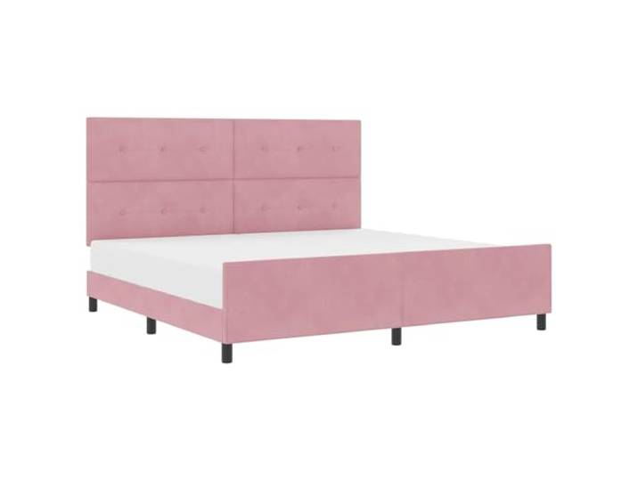 KKgypkn Boxspringbett mit Kopfteil Rosa 200x200 cm Samt modernes Design