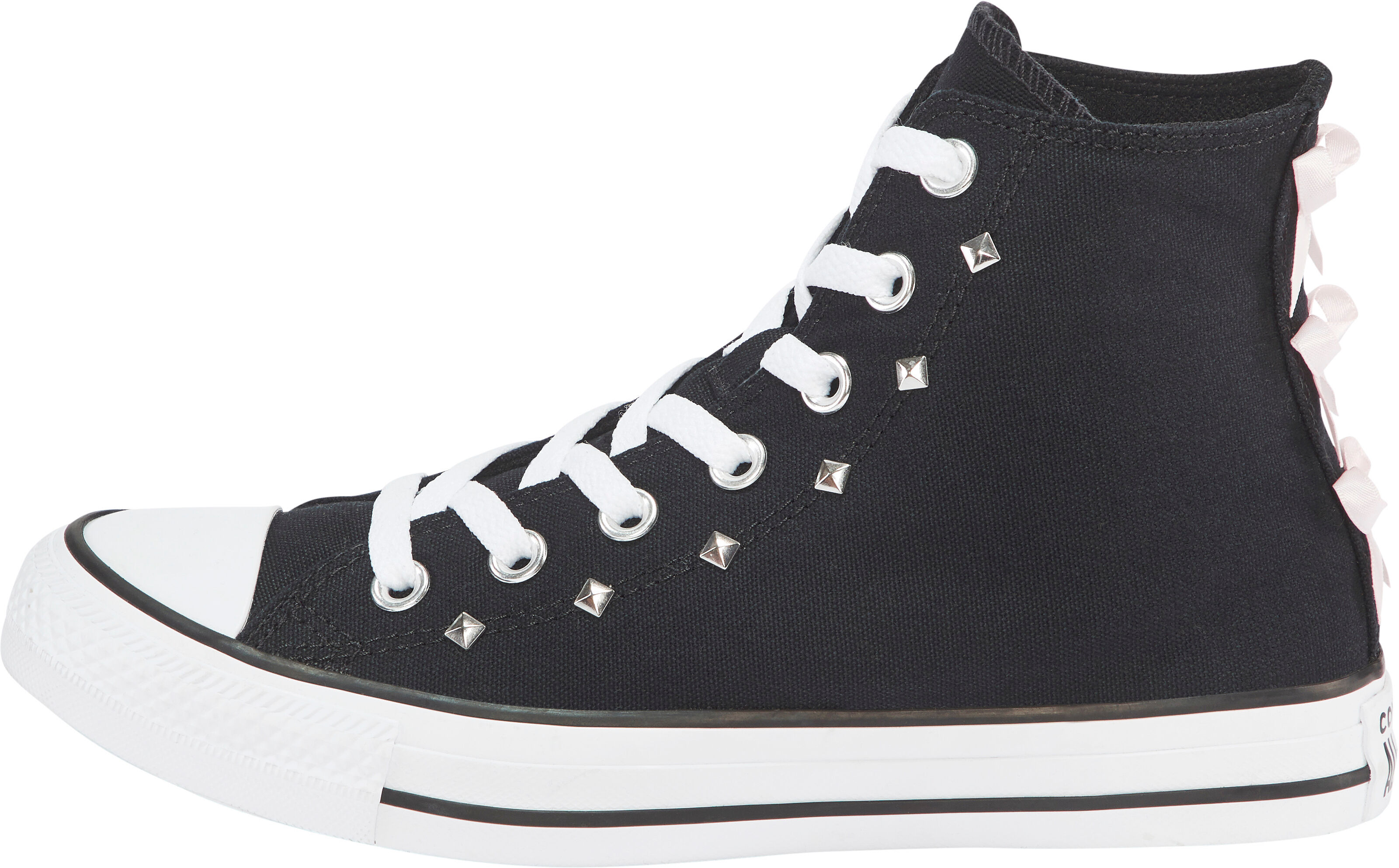 Sneaker CONVERSE "CHUCK TAYLOR ALL STAR", Damen, Gr. 41, atmungsaktiv, schwarz, pink frosting, weiß, Leder, Schuhe Sneaker schwarz, pink frosting, weiß 41, atmungsaktiv