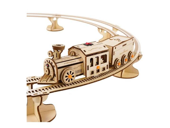 LuxusKollektion 3D-Puzzle 3D Holz Zug mit Gleis DIY Modell, Puzzleteile